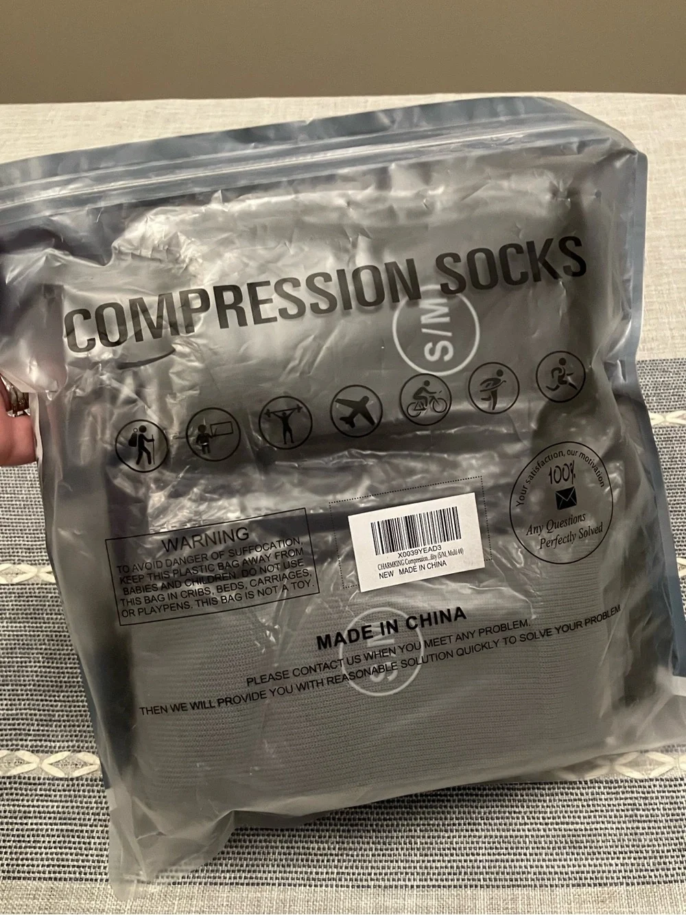 6 pair Compression Socks, size S/M